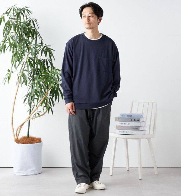 SHIPS any「SHIPS any: ソリッド / ボーダー スウェットライク Tシャツ (ロンT)◇」|Tシャツ・カットソー|