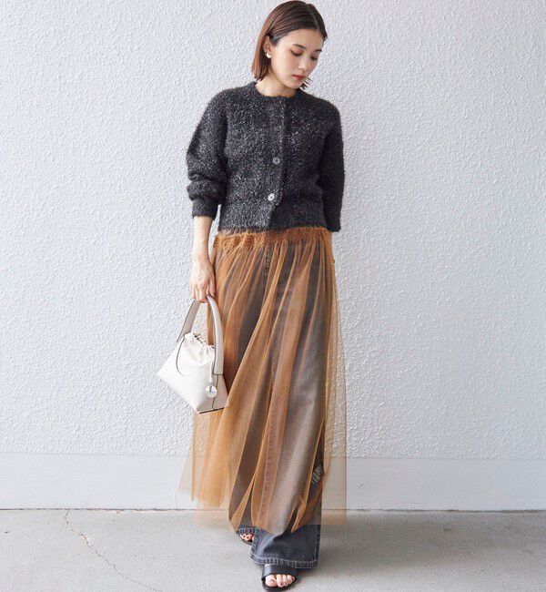 SHIPS for women「〈手洗い可能〉レイヤード シャーリング チュール スカート」|スカート|