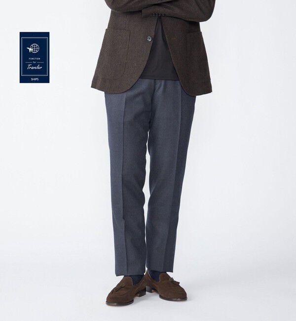 SHIPS「SHIPS:〈FUNCTION〉〈手洗い可能〉ライト サキソニー ストレッチ スラックス パンツ」|スラックス|コバルトブルー