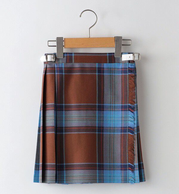 SHIPS KIDS「O'NEIL of DUBLIN:100～130cm / ウール チェック キルト スカート」|台形|