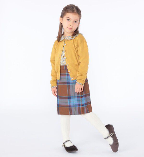 SHIPS KIDS「O'NEIL of DUBLIN:100～130cm / ウール チェック キルト スカート」|台形|