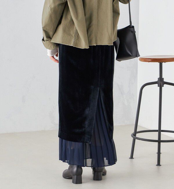 SHIPS for women「プリーツ コンビ クラッシュ スカート ◇」|スカート|