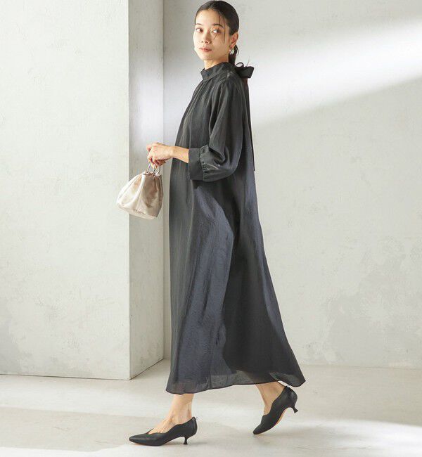 SHIPS for women「【SHIPS別注】kaene:2WAY ボウタイ ロング ワンピース（セレモニー対応可）」|ワンピース|