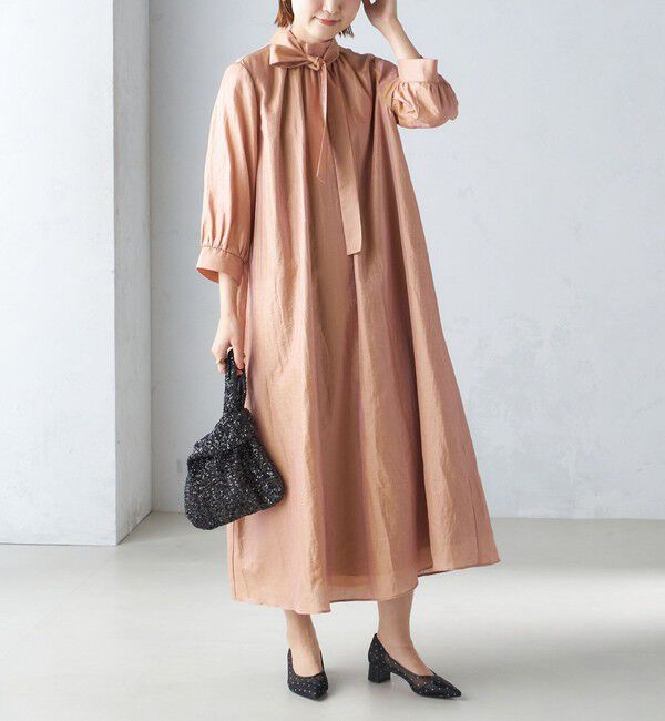 SHIPS for women「【SHIPS別注】kaene:2WAY ボウタイ ロング ワンピース（セレモニー対応可）」|ワンピース|