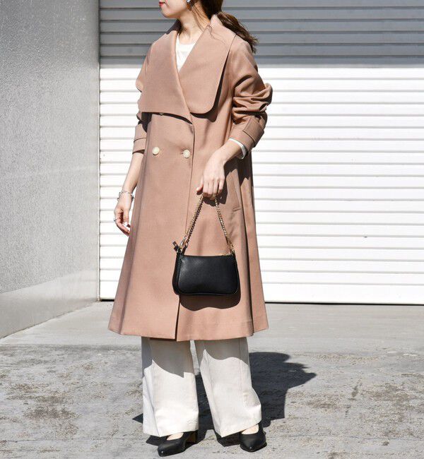 SHIPS any「SHIPS any: ドライツイル ショールカラー Aライン コート［NAVY BLUE］」|その他|オレンジ