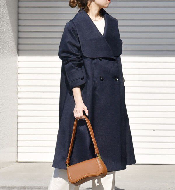 SHIPS any「SHIPS any: ドライツイル ショールカラー Aライン コート［NAVY BLUE］」|その他|ネイビー