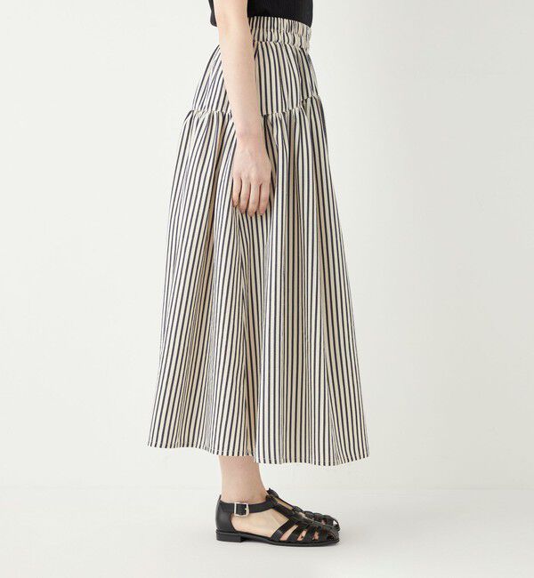 SHIPS Colors 「SHIPS Colors:〈洗濯機可能〉ストライプ ギャザー スカート◇」|フレア|