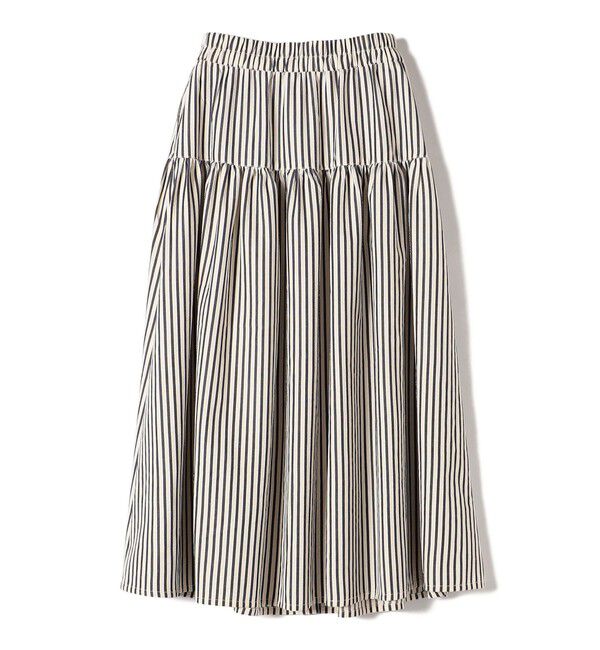 SHIPS Colors 「SHIPS Colors:〈洗濯機可能〉ストライプ ギャザー スカート◇」|フレア|