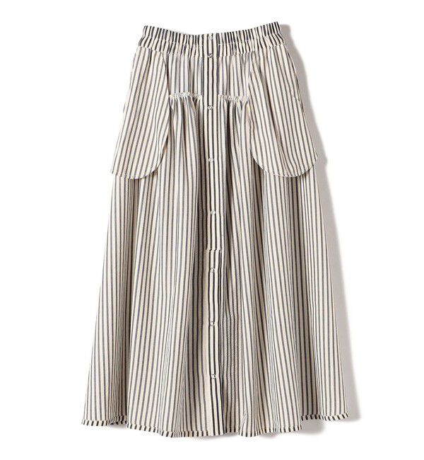 SHIPS Colors 「SHIPS Colors:〈洗濯機可能〉ストライプ ギャザー スカート◇」|フレア|