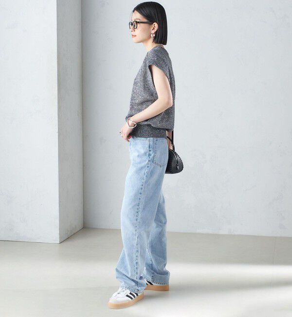 SHIPS for women「〈手洗い可能〉ラメ混 ペーパー 編地 コンビ プルオーバー ◇」|ニット・セーター|