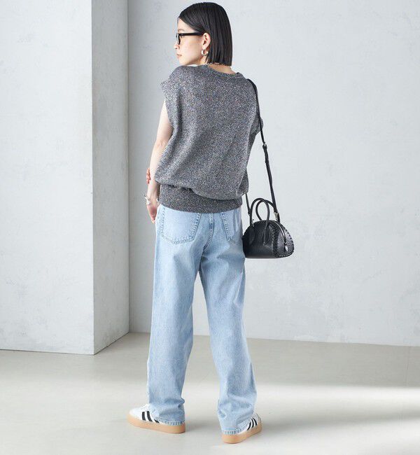 SHIPS for women「〈手洗い可能〉ラメ混 ペーパー 編地 コンビ プルオーバー ◇」|ニット・セーター|