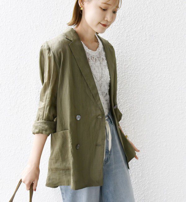 SHIPS for women「〈手洗い可能〉ラミー シアー ジャケット」|テーラードジャケット|