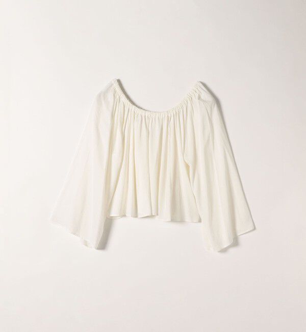 SHIPS any「SHIPS any:〈洗濯機可能〉リネン ミックス ギャザー リボン ブラウス」|シャツ・ブラウス|