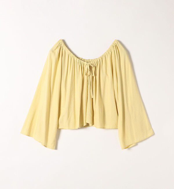 SHIPS any「SHIPS any:〈洗濯機可能〉リネン ミックス ギャザー リボン ブラウス」|シャツ・ブラウス|