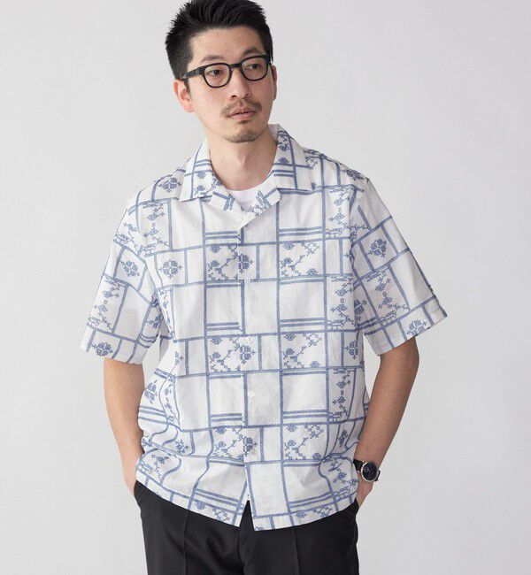 SHIPS「SHIPS: エンブロイダリー オープンカラー シャツ」|シャツ・ブラウス|オフホワイト