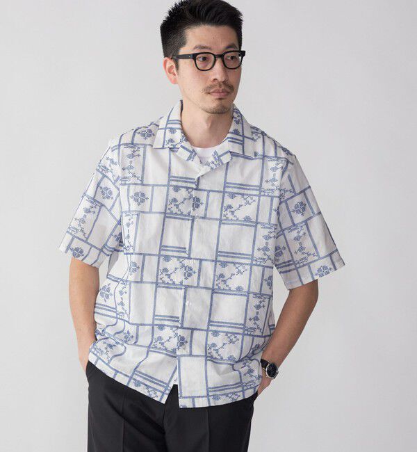 SHIPS「SHIPS: エンブロイダリー オープンカラー シャツ」|シャツ・ブラウス|