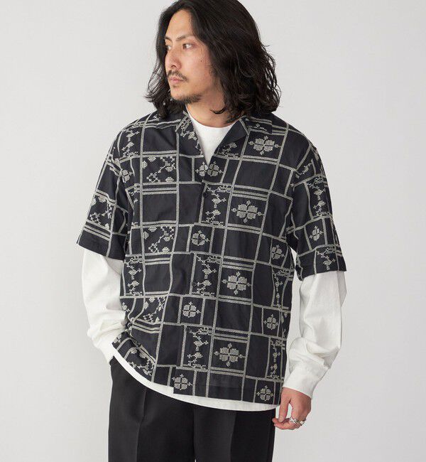 SHIPS「SHIPS: エンブロイダリー オープンカラー シャツ」|シャツ・ブラウス|