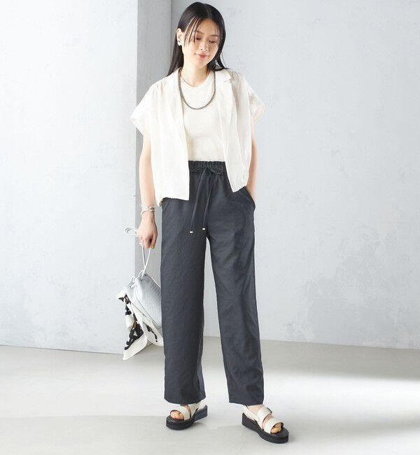 SHIPS for women「《一部追加予約》〈吸水速乾 / 防しわ / 接触冷感 / 手洗い可能〉ツイル ドロスト パンツ」|その他|