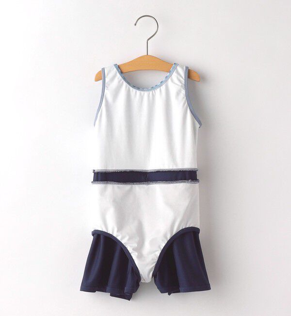 SHIPS KIDS「SHIPS KIDS:90～130cm / ギンガムチェック 無地 スイム ワンピース」|コンビネゾン|