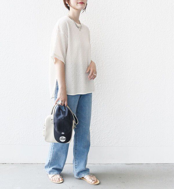 SHIPS for women「〈手洗い可能〉ランダム ブルーゼ ショート スリーブ プルオーバー」|Tシャツ・カットソー|