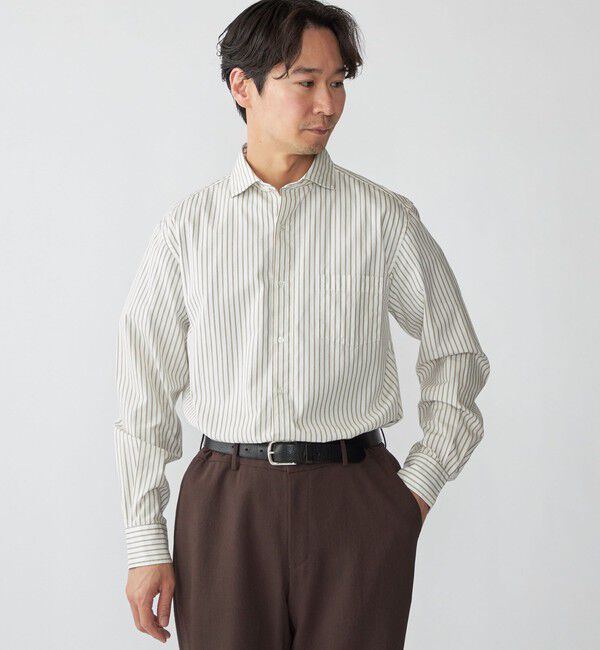 SHIPS「SHIPS: セミワイド スムース テックス ブロードシャツ」|シャツ・ブラウス|ベージュ