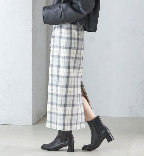 SHIPS for women「チェック フリンジ スカート」|スカート|
