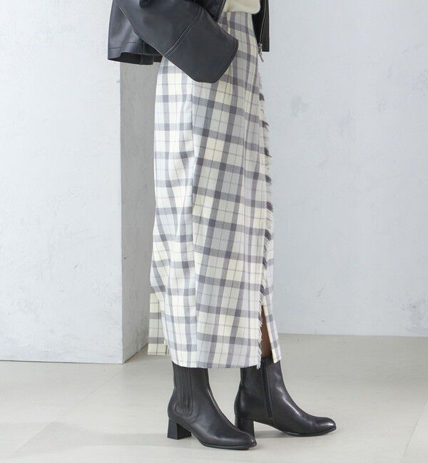 SHIPS for women「チェック フリンジ スカート」|スカート|