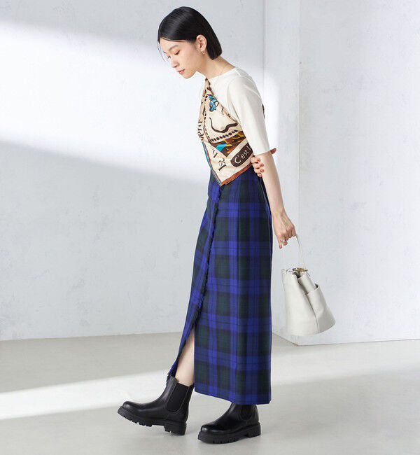 SHIPS for women「チェック フリンジ スカート」|スカート|