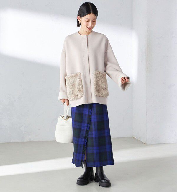 SHIPS for women「チェック フリンジ スカート」|スカート|