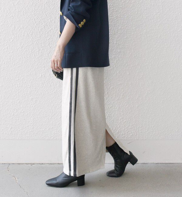 SHIPS any「SHIPS any:〈洗濯機可能〉USAコットン 裏起毛 サイドライン スカート」|スカート|