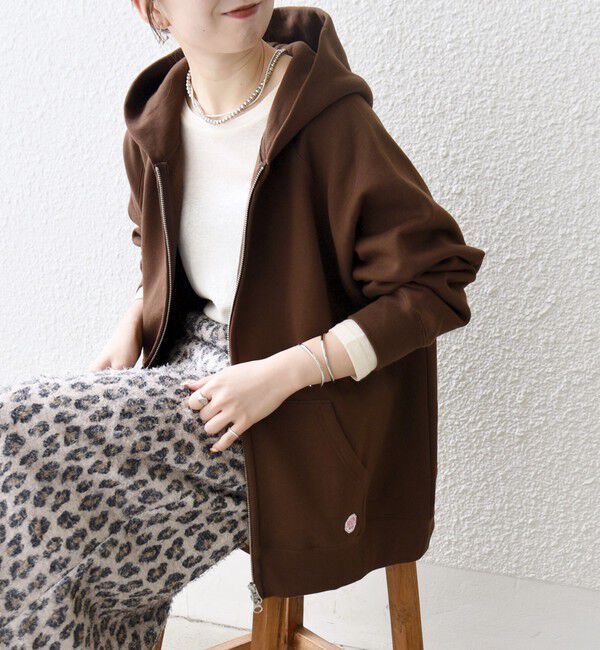 SHIPS any「SHIPS any:〈洗濯機可能〉USAコットン 裏起毛 ジップ スウェット パーカー」|パーカー|ブラウン