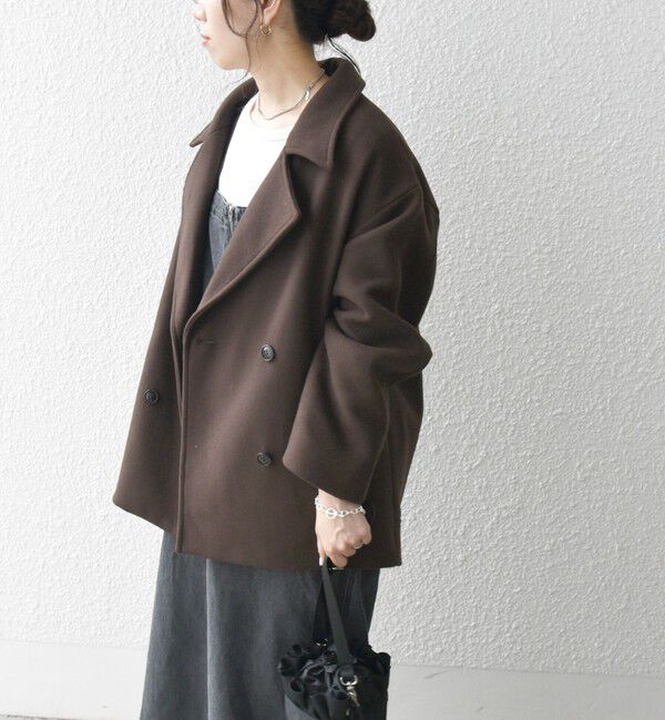 SHIPS any「SHIPS any: ウール ミックス コクーン ショート Pコート」|その他|