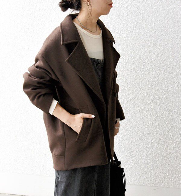 SHIPS any「SHIPS any: ウール ミックス コクーン ショート Pコート」|その他|