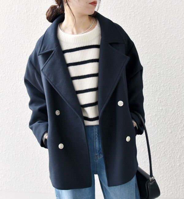 SHIPS any「SHIPS any: ウール ミックス コクーン ショート Pコート」|その他|