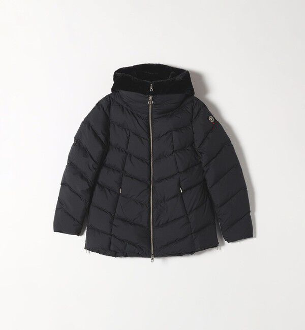 SHIPS any「CAPE HORN: ALVAREZ MATT セミロング フード付き ダウン コート」|ダウン|ブラック