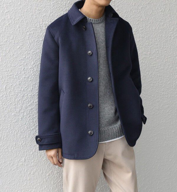SHIPS any「SHIPS any: ウォーム メルトン シングル Pコート◇」|ピーコート|ネイビー