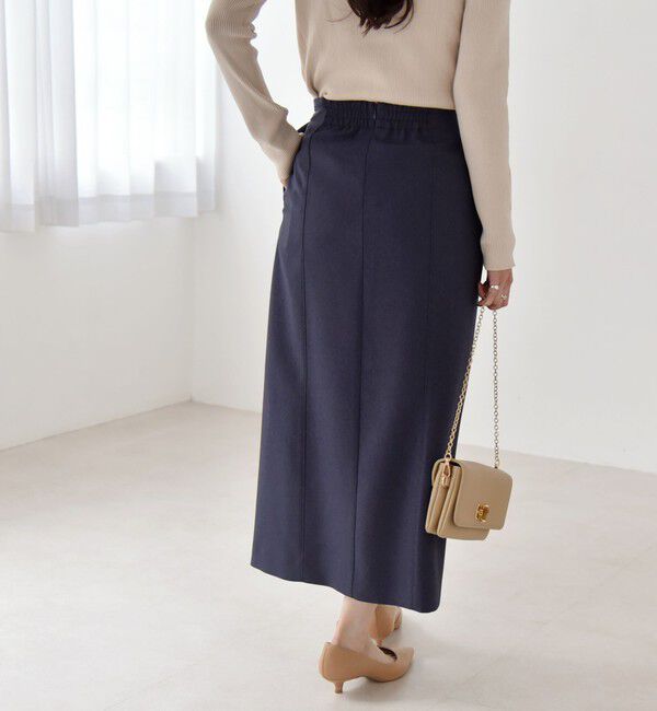 quaranciel「quaranciel:〈洗濯機可能〉デニムライク バックル ベルト ラップ スカート」|スカート|