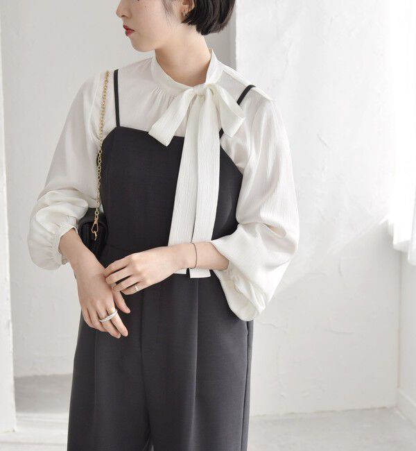 quaranciel「quaranciel:〈洗濯機可能〉ダブルクロス テーパード サロペット（セットアップ対応）」|オールインワン|