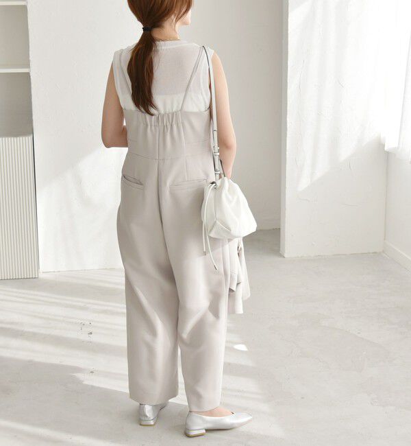 quaranciel「quaranciel:〈洗濯機可能〉ダブルクロス テーパード サロペット（セットアップ対応）」|オールインワン|