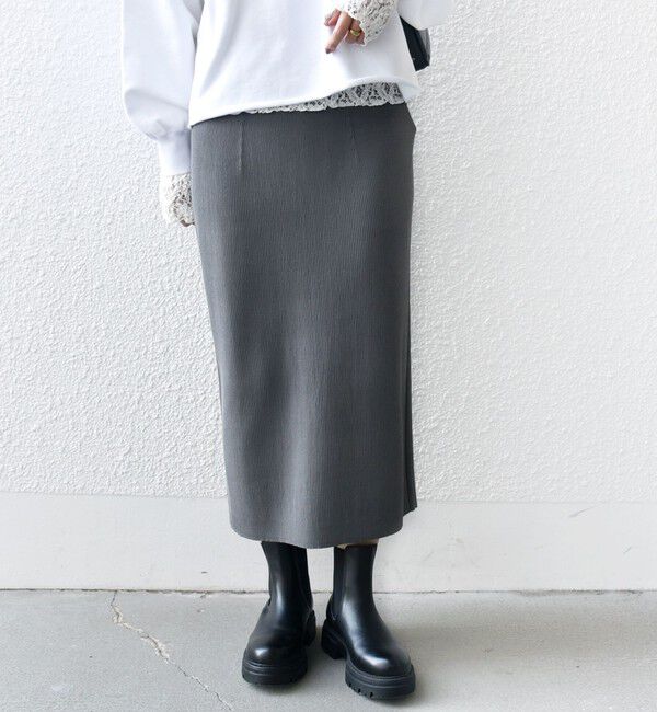 SHIPS for women「〈手洗い可能〉前後 2WAY リブ ニット スカート」|スカート|