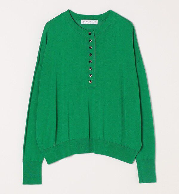 quaranciel「quaranciel:〈手洗い可能〉シルク ミックス ヘンリーネック ニット プルオーバー」|ニット・セーター|