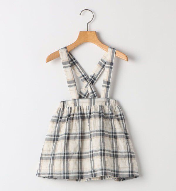 SHIPS KIDS「SHIPS KIDS:ストラップ チェック スカート」|スカート|ベージュ系