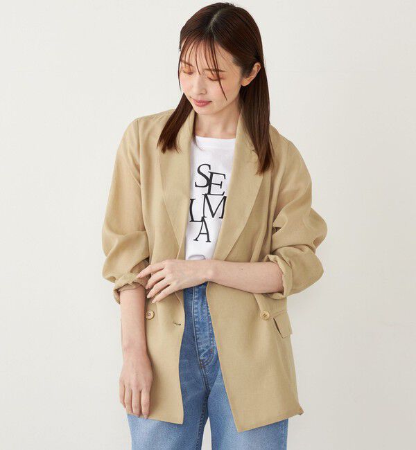 SHIPS Colors 「《一部追加予約》SHIPS Colors:〈手洗い可能〉シアー リネンライク ダブルジャケット◆」|テーラードジャケット|