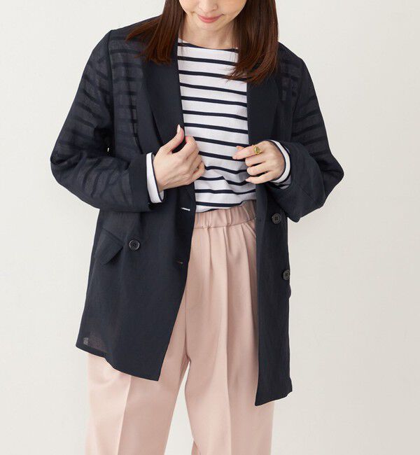 SHIPS Colors 「《一部追加予約》SHIPS Colors:〈手洗い可能〉シアー リネンライク ダブルジャケット◆」|テーラードジャケット|