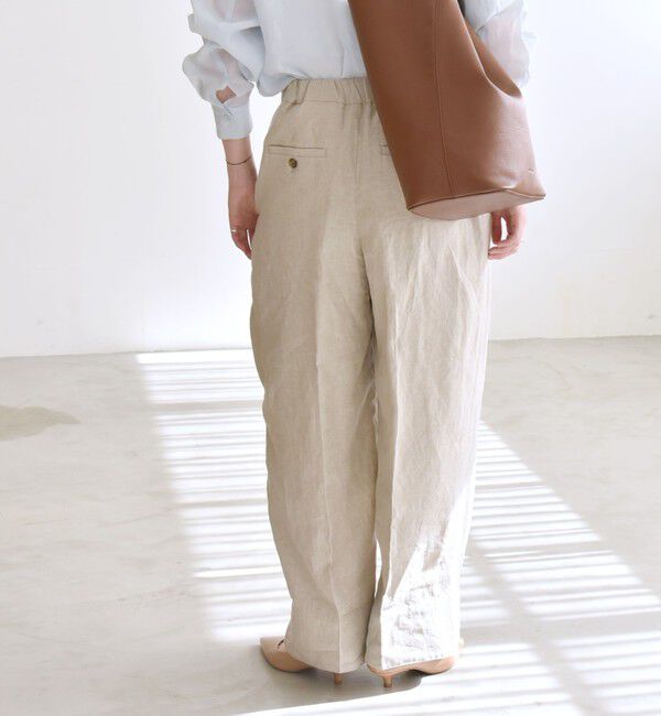 quaranciel「quaranciel:〈洗濯機可能〉ヨーロピアンフラックス リネン タック ワイド パンツ」|その他|