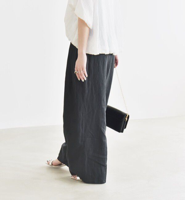 quaranciel「quaranciel:〈洗濯機可能〉ヨーロピアンフラックス リネン タック ワイド パンツ」|その他|