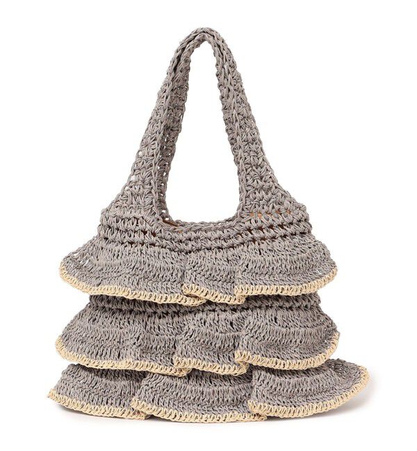 SHIPS any「【WEB限定】SHIPS any: バイカラー フリル ペーパー トート バッグ」|トートバッグ|