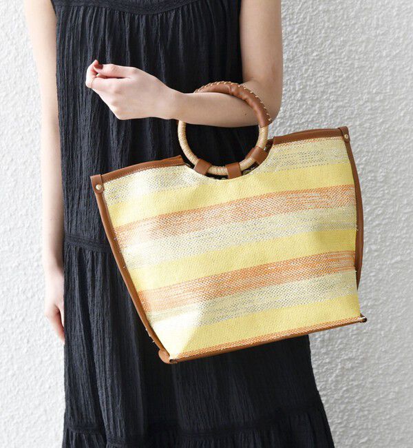 SHIPS any「SHIPS any: マルチボーダー クロシェ ペーパー トート バッグ」|トートバッグ|