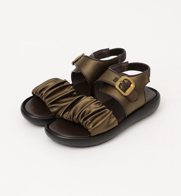 quaranciel「quaranciel: ギャザー デザイン ベルト サンダル」|サンダル|