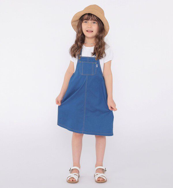 SHIPS KIDS「SHIPS KIDS:100～130cm / デニム オーバーオール スカート」|ジャンパースカート|